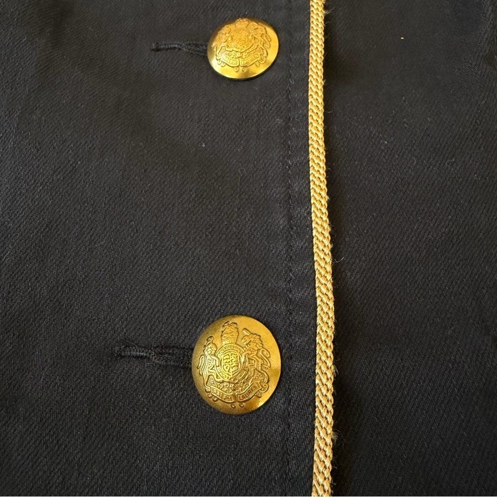 Lauren Ralph Lauren Women's Black Y2K Jean Jacket with Gold Buttons Size 6 - Picture 7 of 9